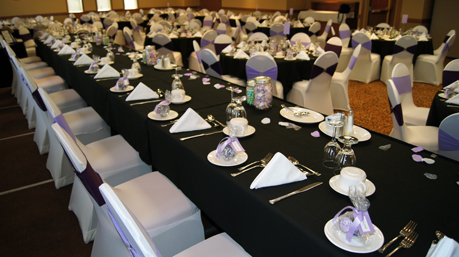 Purple-Lilac on Black Tablecloths